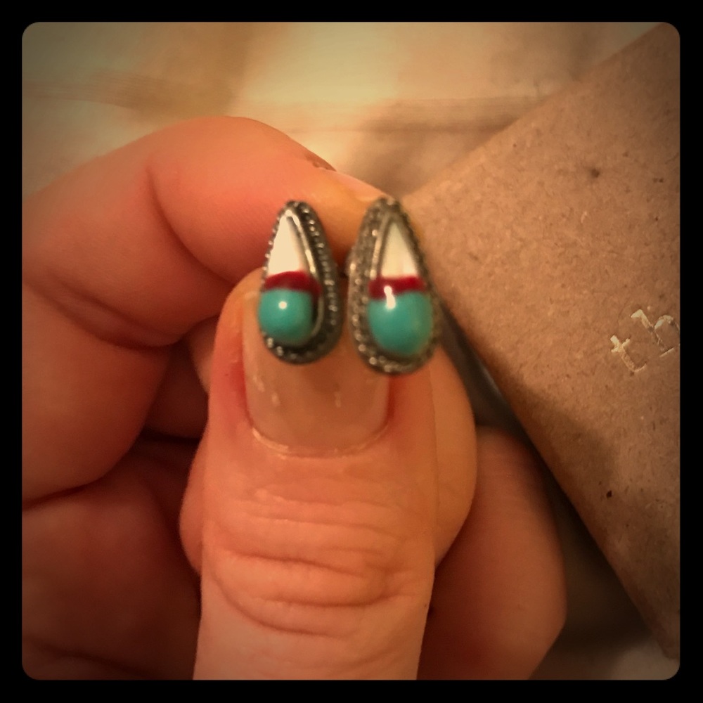 Unique Turquoise Stud Earrings